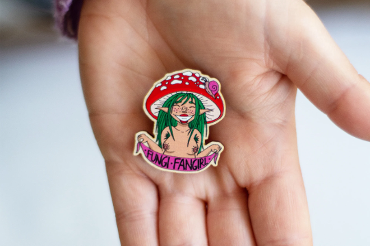 Fungi Fangirl Pin Badge