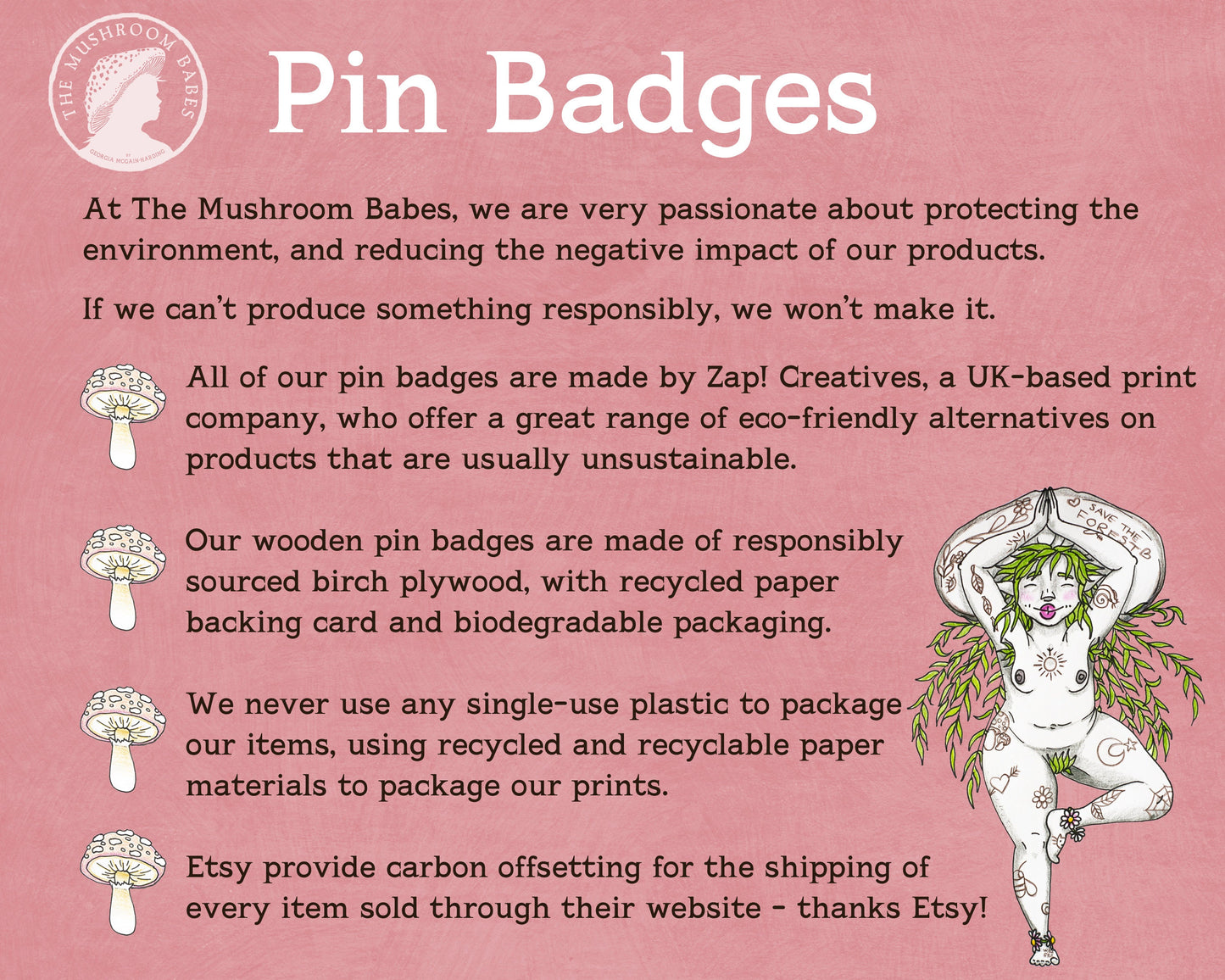 Fungi Fanguy Pin Badge
