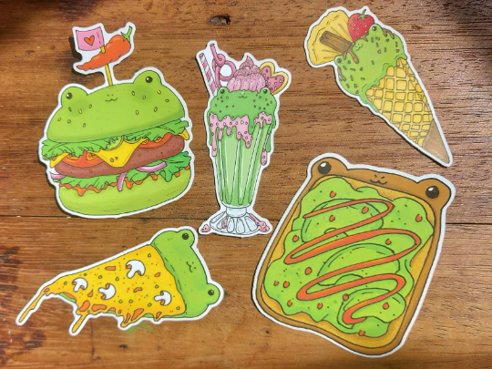 Froggy Food Stickers